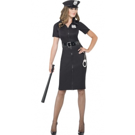 Sexy policistka černá - dlouhá