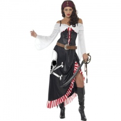 Kostým - Dlouhá sukně s lebkou - pirátka