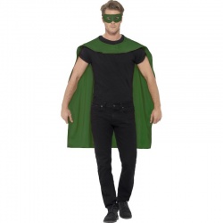 Plášť s maskou superhrdiny - Zelený