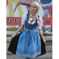 Modrý dirndl s květinami