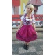 Růžovo-fialový károvaný dirndl